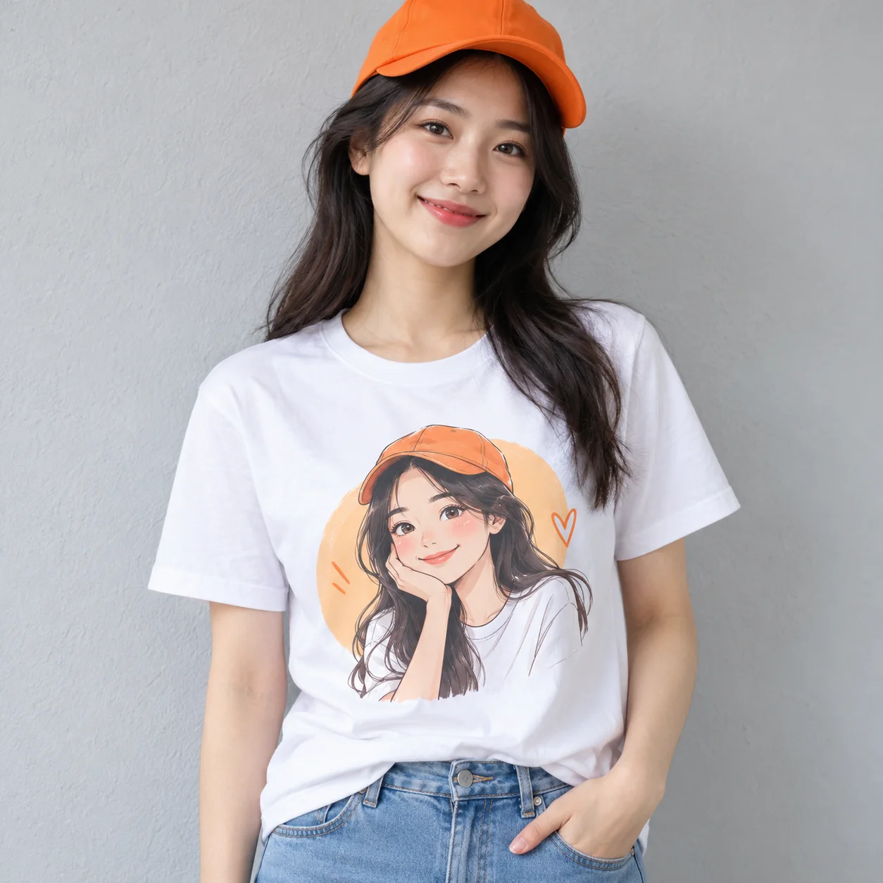 Áo thun cotton in ảnh khi mặc