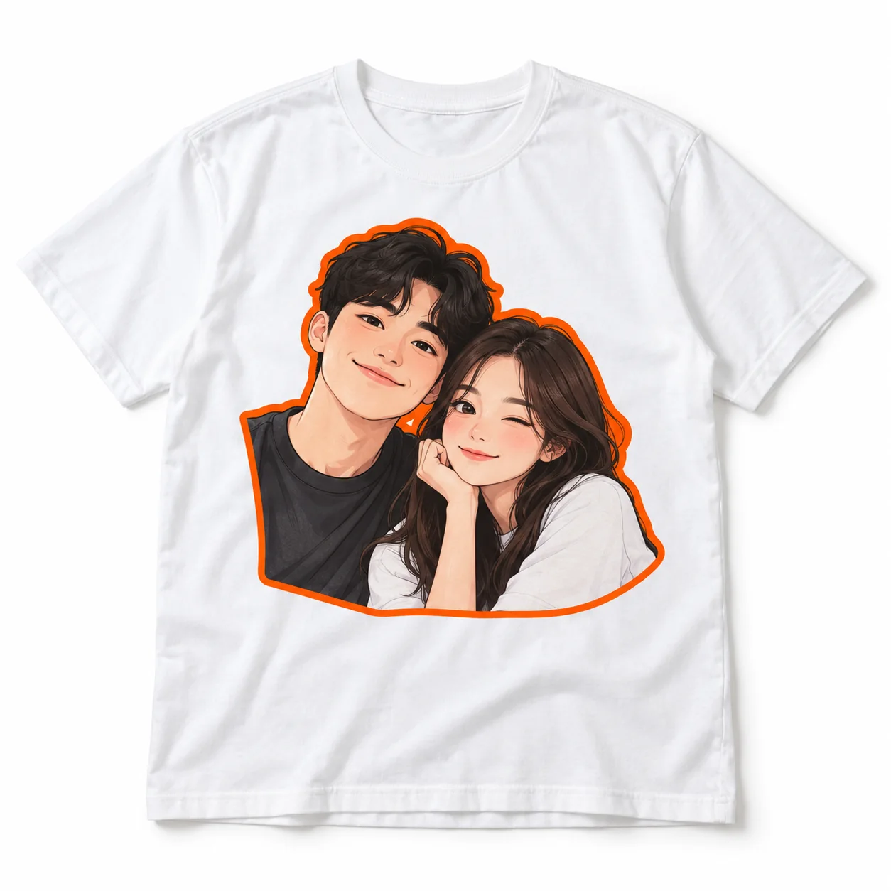 Áo thun cotton in ảnh trải phẳng